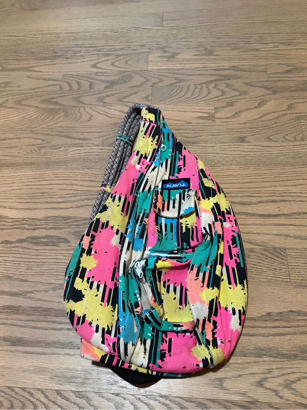 Kavu Neon Paint Splash Multicolor Sling Backpack